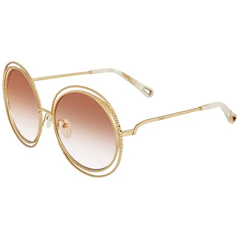 Chloe Peach Gradient Round Sunglasses CE114SC 724 58